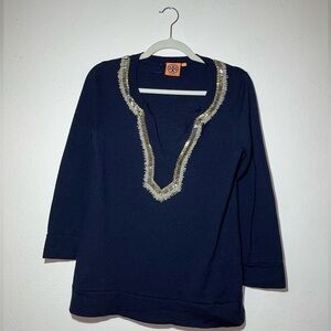 Tory Burch Navy Blue Wool Sweater Size M